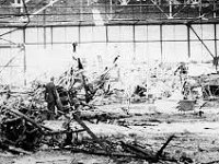 Zračna luka Borongaj, nakon bombardovanja savezničke avijacije 12. travnja 1944. godine (B)  Više puta od 1941. do kraja 1944. je bio cilj diverzija zagrebačkih ilegalaca koji su onesposobljavali avione, skladišta streljiva i napadali kamione s njemačkim vojnicima koji su se kretali prema njemu. Saveznici su ga bombardirali sedam puta, a napad 12. travnja 1944. je imao najteže posljedice za infrastrukturu zračne luke i zrakoplove. Tad se Nijemci sele na pomoćni aerodrom na Plesu.